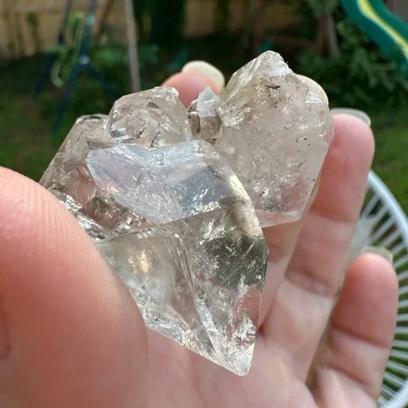 Lg Herkimer diamond twin multiple DT rainbow Rutilated recordkeeper self healing - Picture 13 of 15